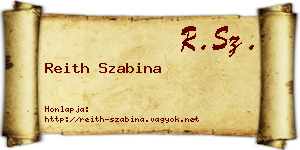 Reith Szabina névjegykártya